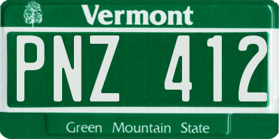 VT license plate PNZ412