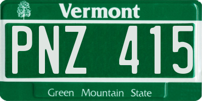 VT license plate PNZ415