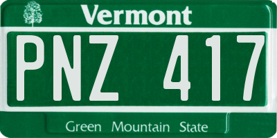 VT license plate PNZ417