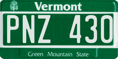 VT license plate PNZ430