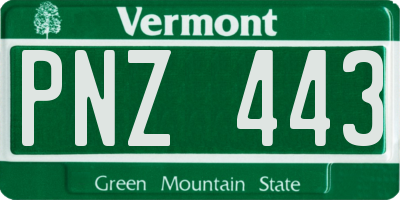 VT license plate PNZ443