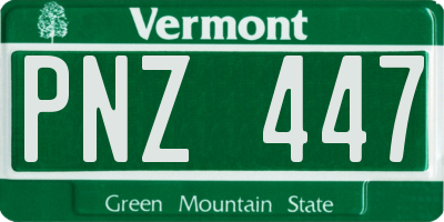 VT license plate PNZ447
