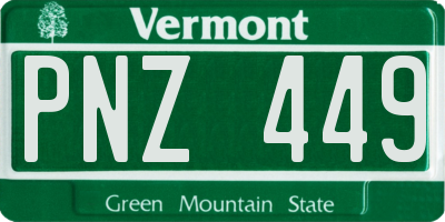 VT license plate PNZ449