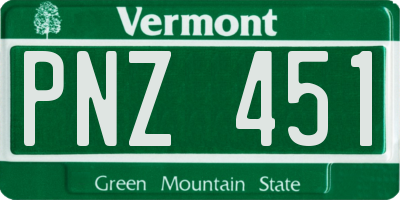 VT license plate PNZ451