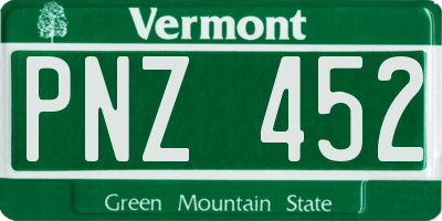VT license plate PNZ452
