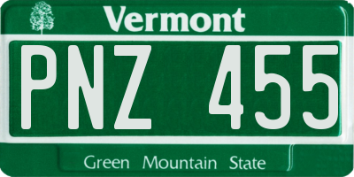 VT license plate PNZ455