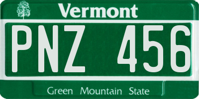 VT license plate PNZ456