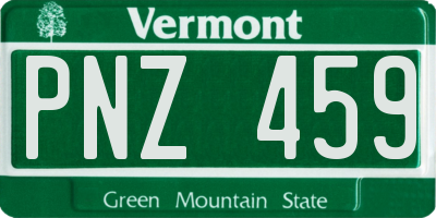 VT license plate PNZ459