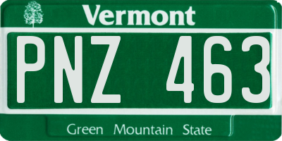 VT license plate PNZ463