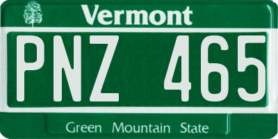 VT license plate PNZ465