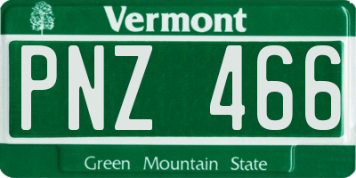 VT license plate PNZ466