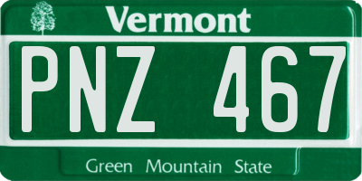 VT license plate PNZ467