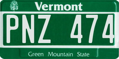 VT license plate PNZ474
