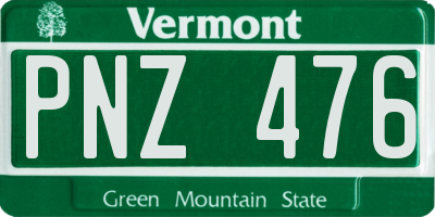 VT license plate PNZ476