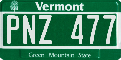 VT license plate PNZ477