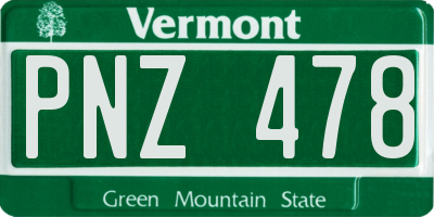 VT license plate PNZ478