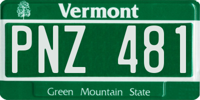 VT license plate PNZ481