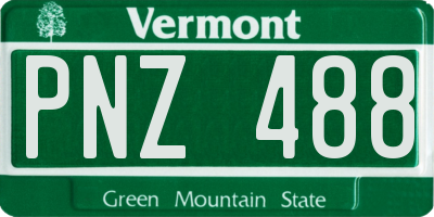 VT license plate PNZ488