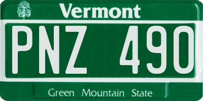 VT license plate PNZ490
