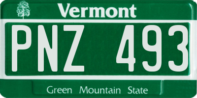 VT license plate PNZ493