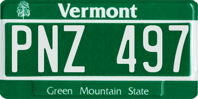 VT license plate PNZ497