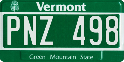 VT license plate PNZ498