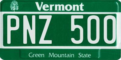 VT license plate PNZ500