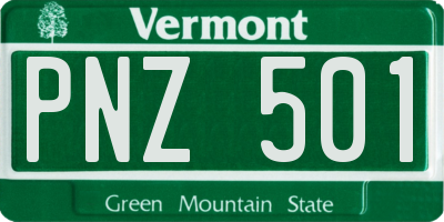 VT license plate PNZ501