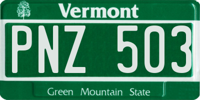 VT license plate PNZ503