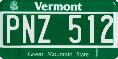 VT license plate PNZ512