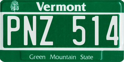 VT license plate PNZ514