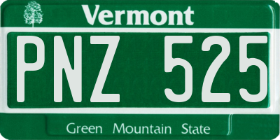 VT license plate PNZ525