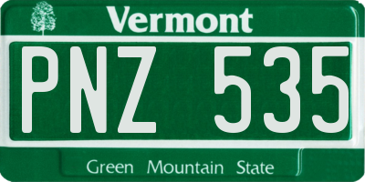 VT license plate PNZ535
