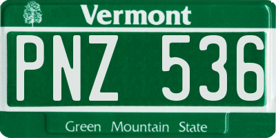 VT license plate PNZ536