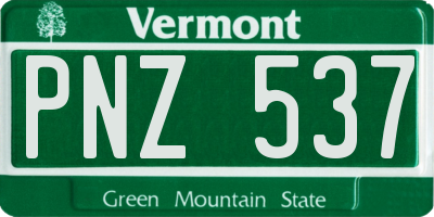VT license plate PNZ537