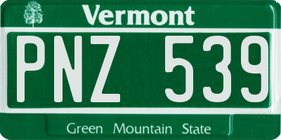 VT license plate PNZ539