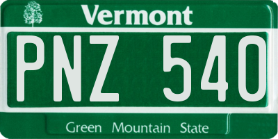 VT license plate PNZ540