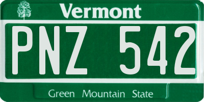 VT license plate PNZ542