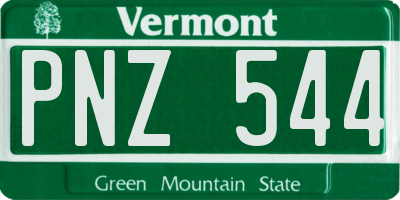 VT license plate PNZ544