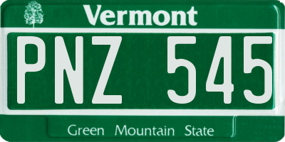 VT license plate PNZ545