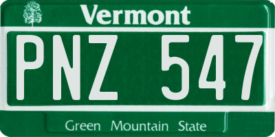 VT license plate PNZ547