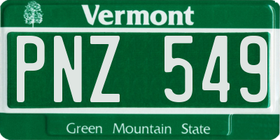 VT license plate PNZ549