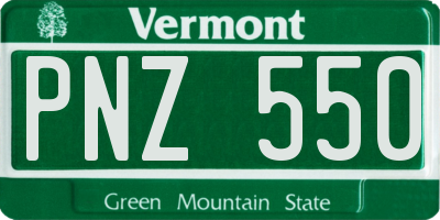 VT license plate PNZ550