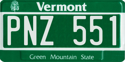 VT license plate PNZ551