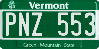 VT license plate PNZ553