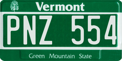 VT license plate PNZ554