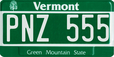 VT license plate PNZ555