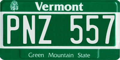 VT license plate PNZ557