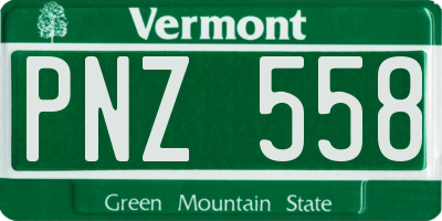 VT license plate PNZ558