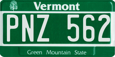 VT license plate PNZ562